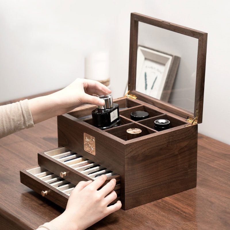 Handmade Black Walnut Wooden Pen Holder System