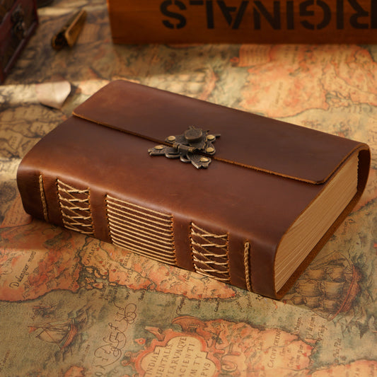 Handmade A5 Butterfly Lock Leather Bound Journal