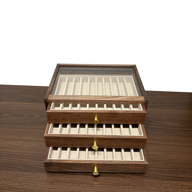 Handmade Black Walnut Wooden Pen Holder Display Box