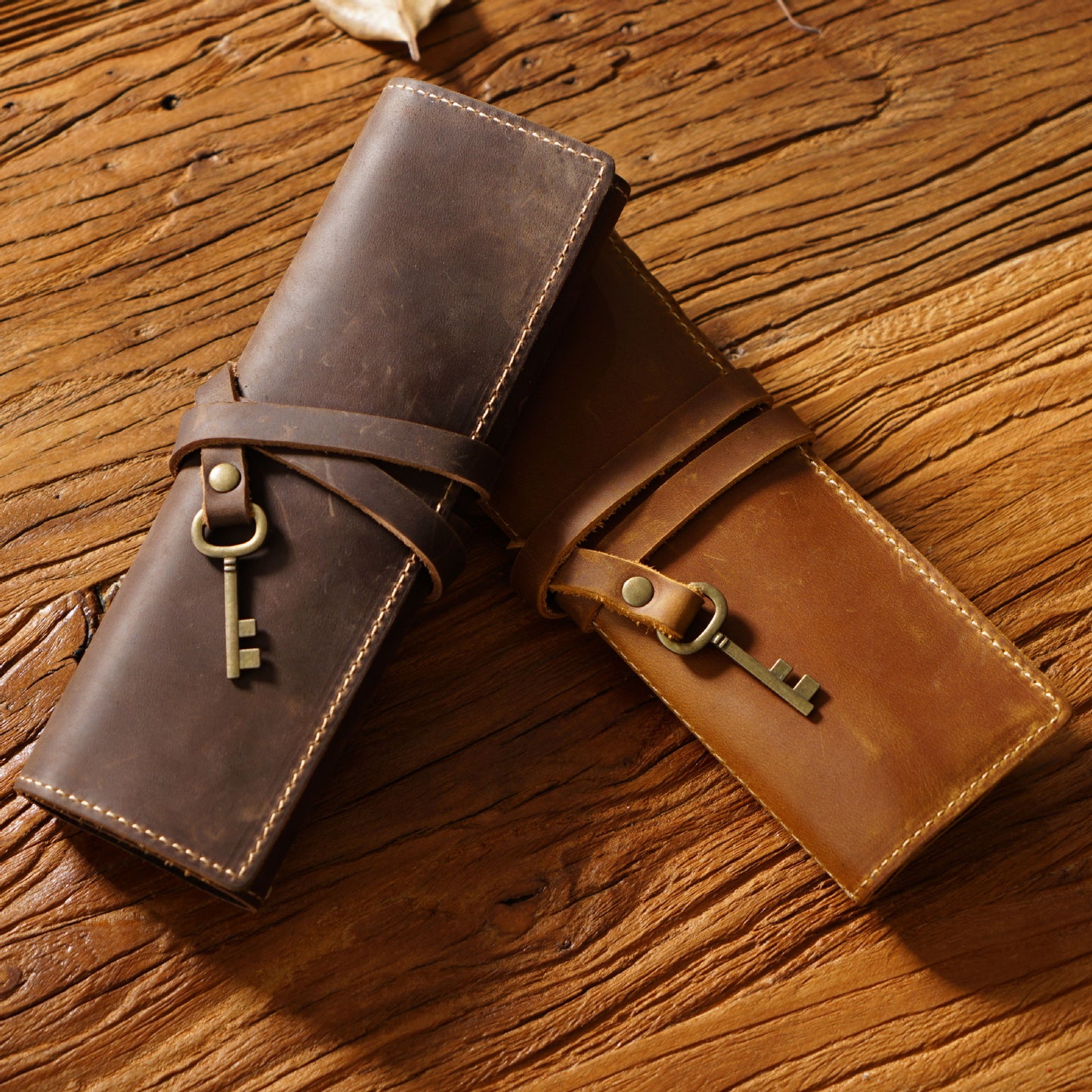 Handmade Curtain Roller Leather Pencil Pouch