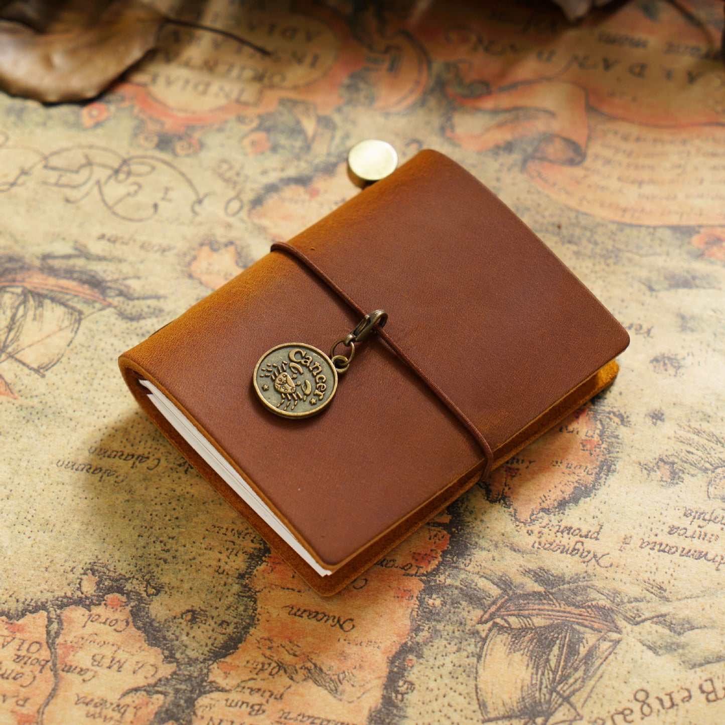 Handmade Mini Embossed Leather Refillable Journal