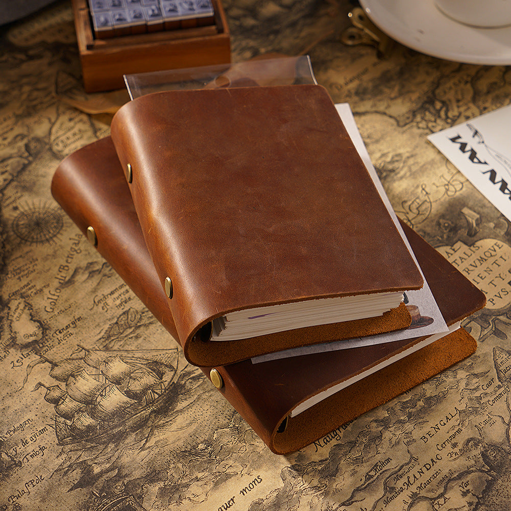 Handmade 6 Ring Binder A6 Leather Journal