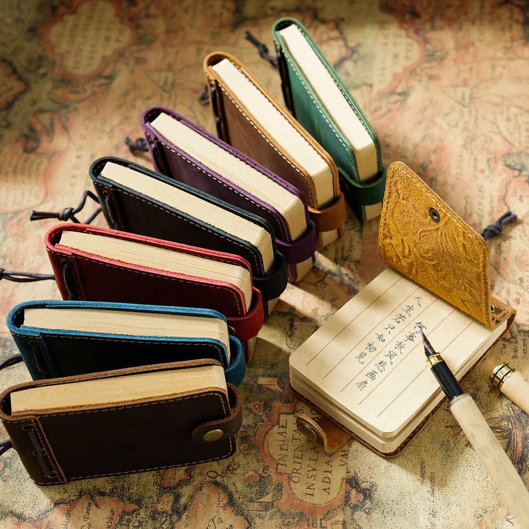 Handmade Mini Flower Embossed Leather Bound Journal