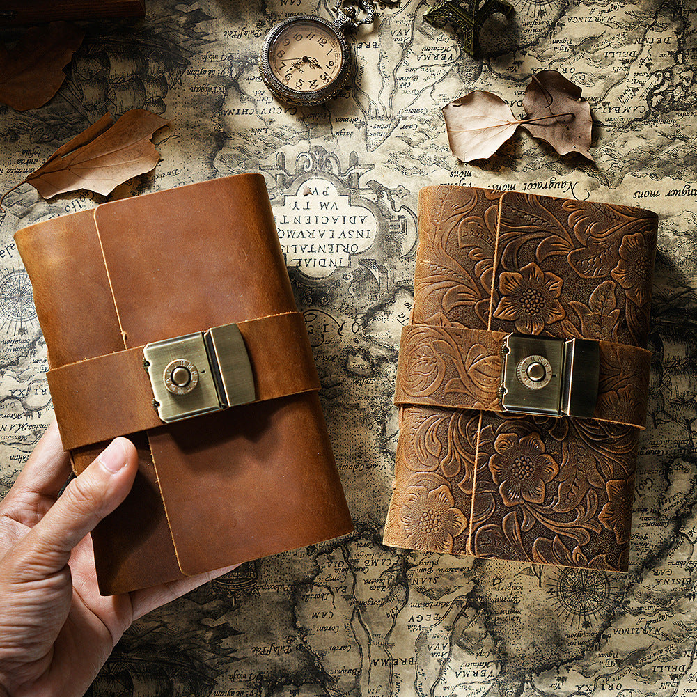 Handmade Password Lock A7 Leather Bound Journal