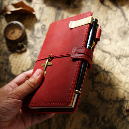 Handmade Pocket Size Pen Holder Refillable Leather Journal