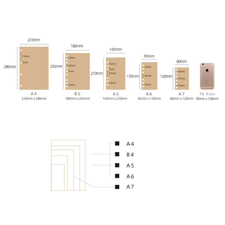 Replacement 6 Ring Binder Planner A5 Notebook Paper