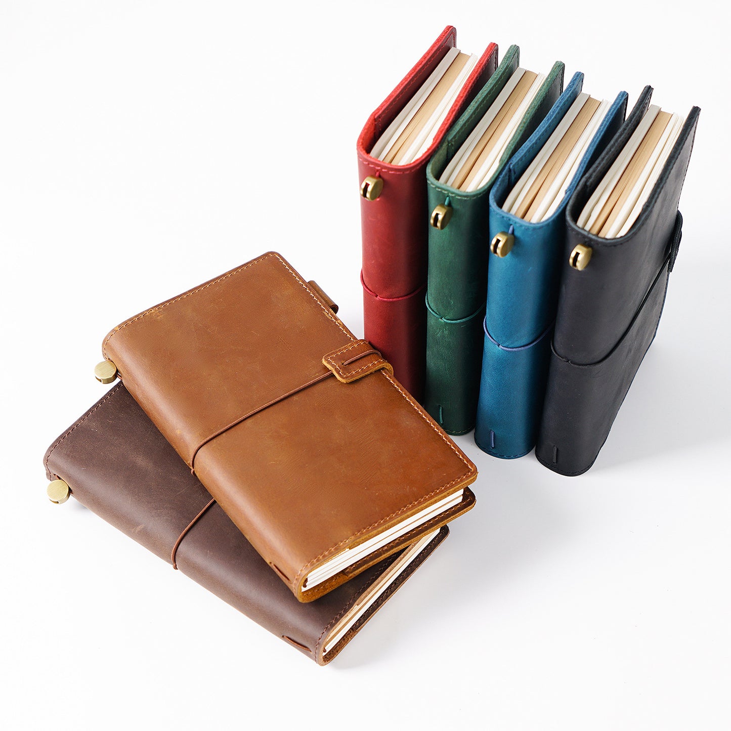 Handmade Pocket Size Pen Holder Refillable Leather Journal