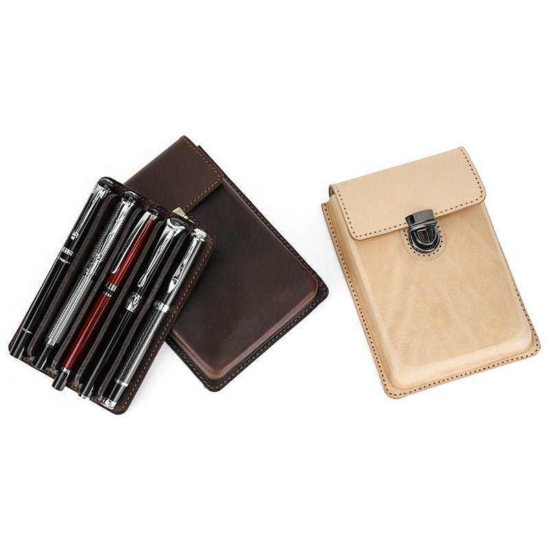 Handmade Detachable Pen Tray 5 Slots Molded Leather Pen Case