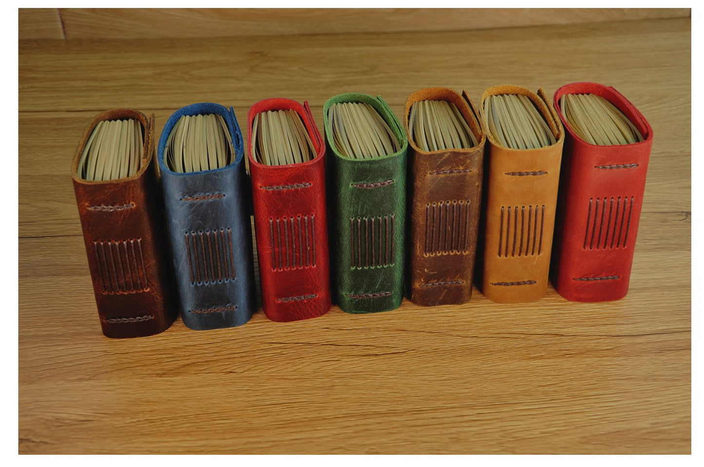 Handmade Colorful A7 Leather Bound Journal