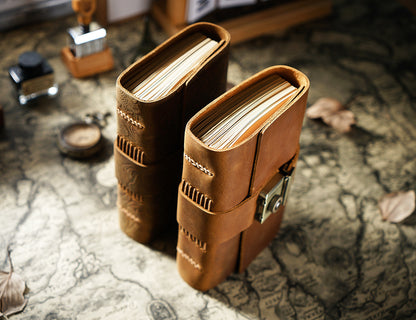 Handmade Password Lock A7 Leather Bound Journal