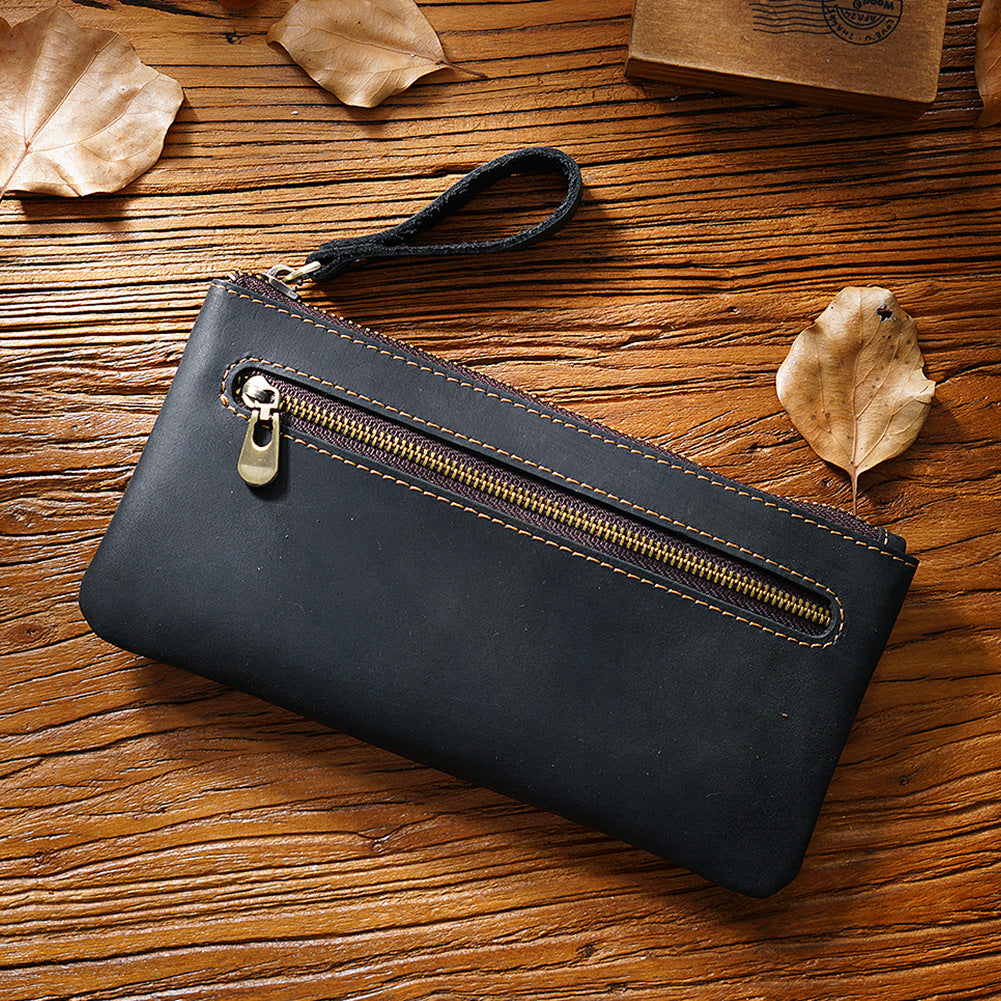 Handmade Zippered Leather Pencil Pouch