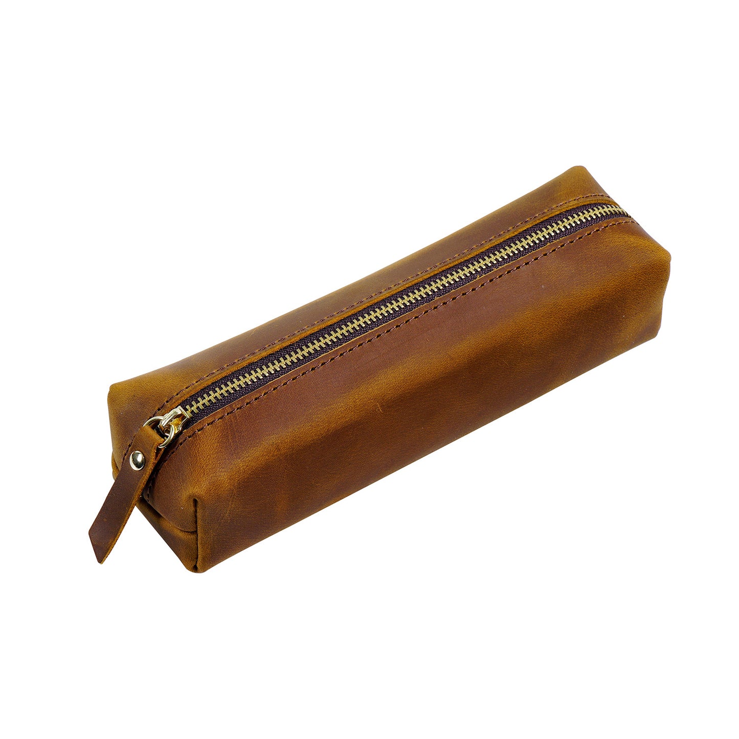 Handmade Cube Leather Pencil Pouch