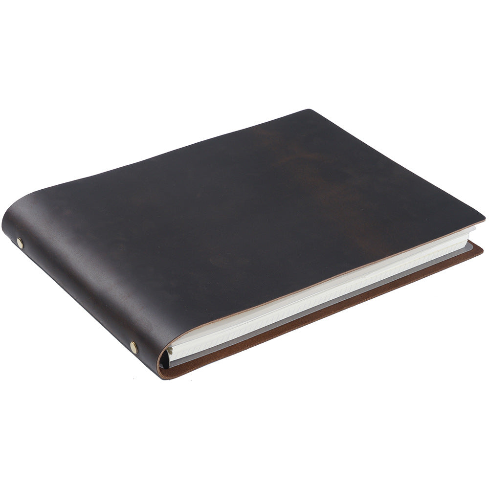 Handmade 6 Ring Binder Horizonal A4 Leather Journal