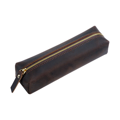 Handmade Cube Leather Pencil Pouch