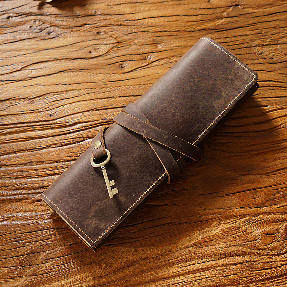 Handmade Curtain Roller Leather Pencil Pouch