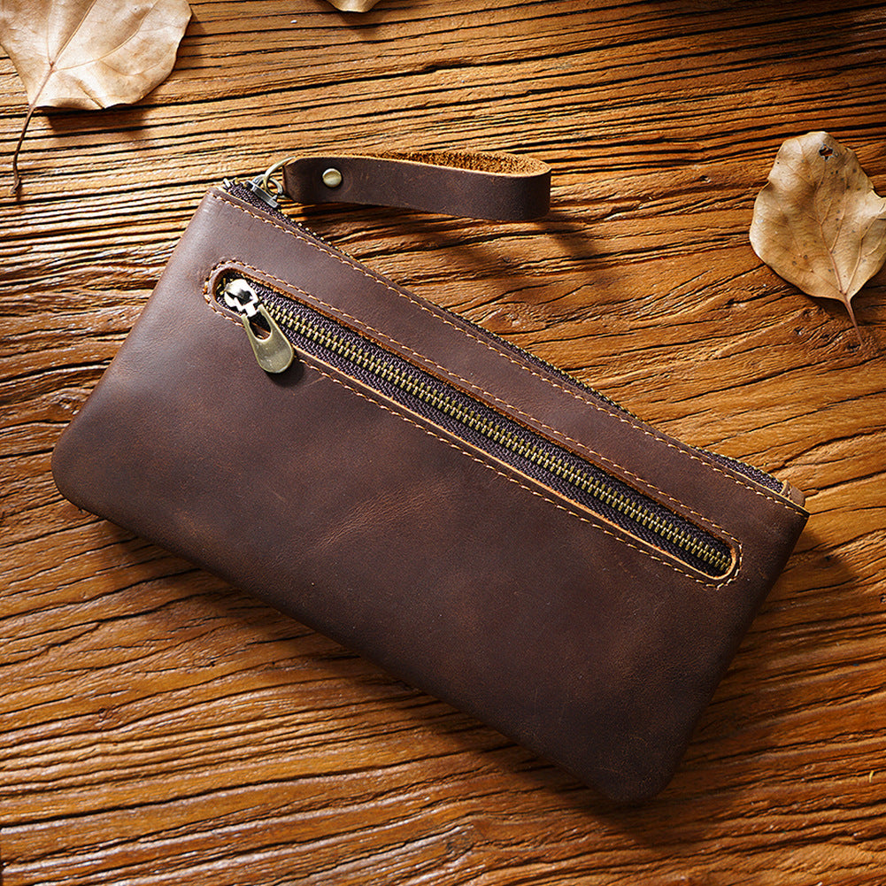 Handmade Zippered Leather Pencil Pouch