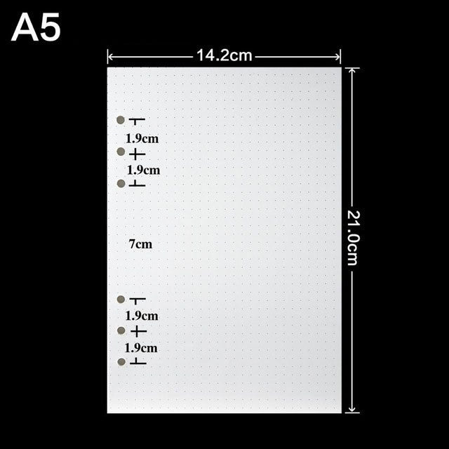 Replacement 6 Ring Binder A5 Notebook Paper