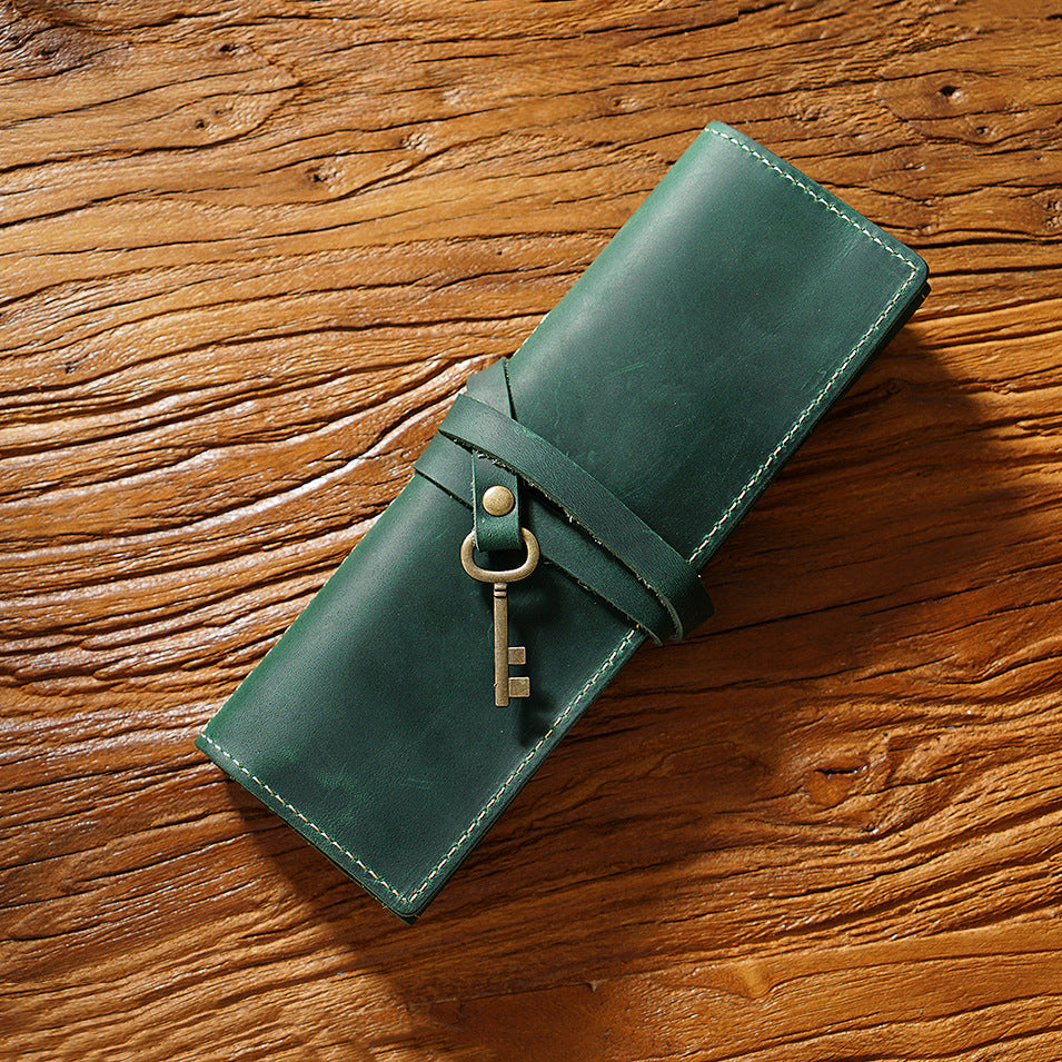 Handmade Curtain Roller Leather Pencil Pouch