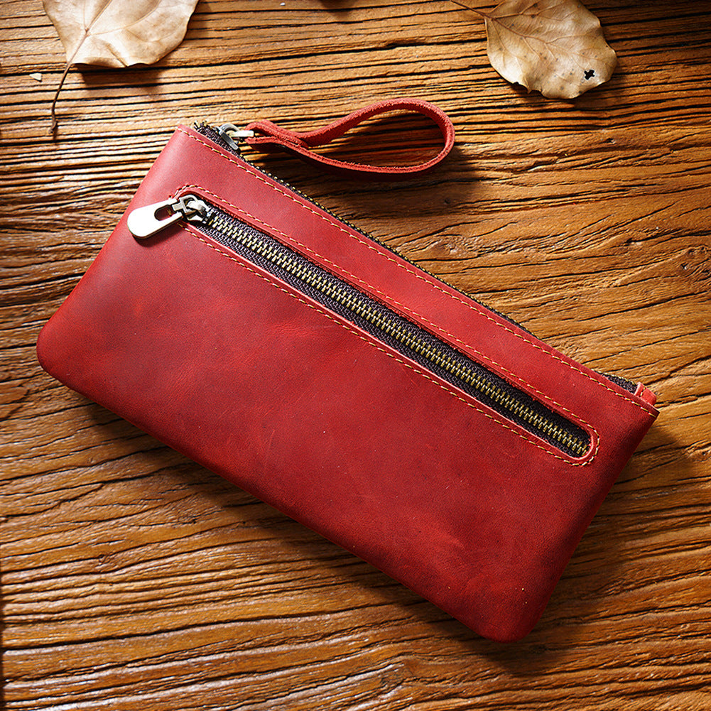 Handmade Zippered Leather Pencil Pouch