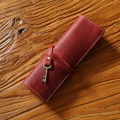 Handmade Curtain Roller Leather Pencil Pouch