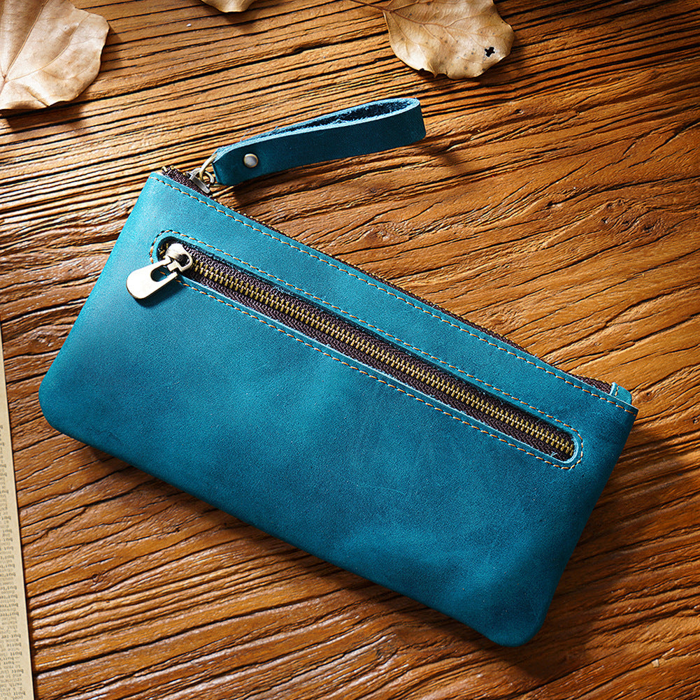 Handmade Zippered Leather Pencil Pouch