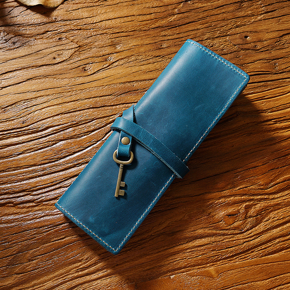 Handmade Curtain Roller Leather Pencil Pouch