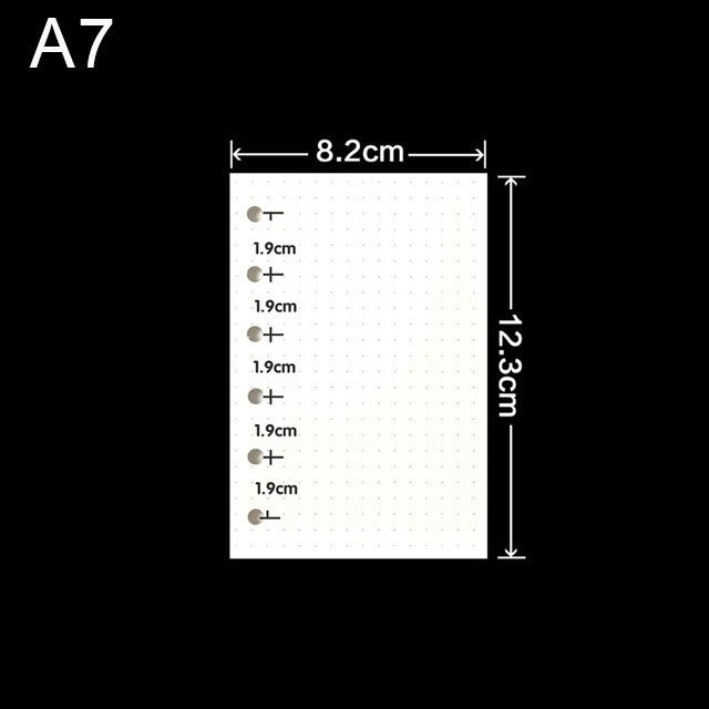 Replacement 6 Ring Binder A7 Notebook Paper