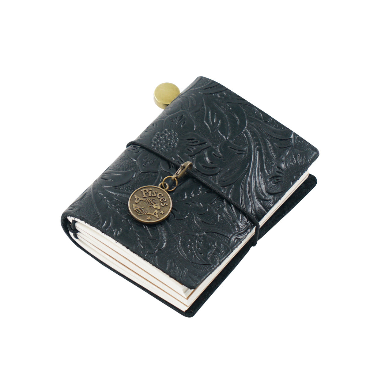 Handmade Mini Embossed Leather Refillable Journal