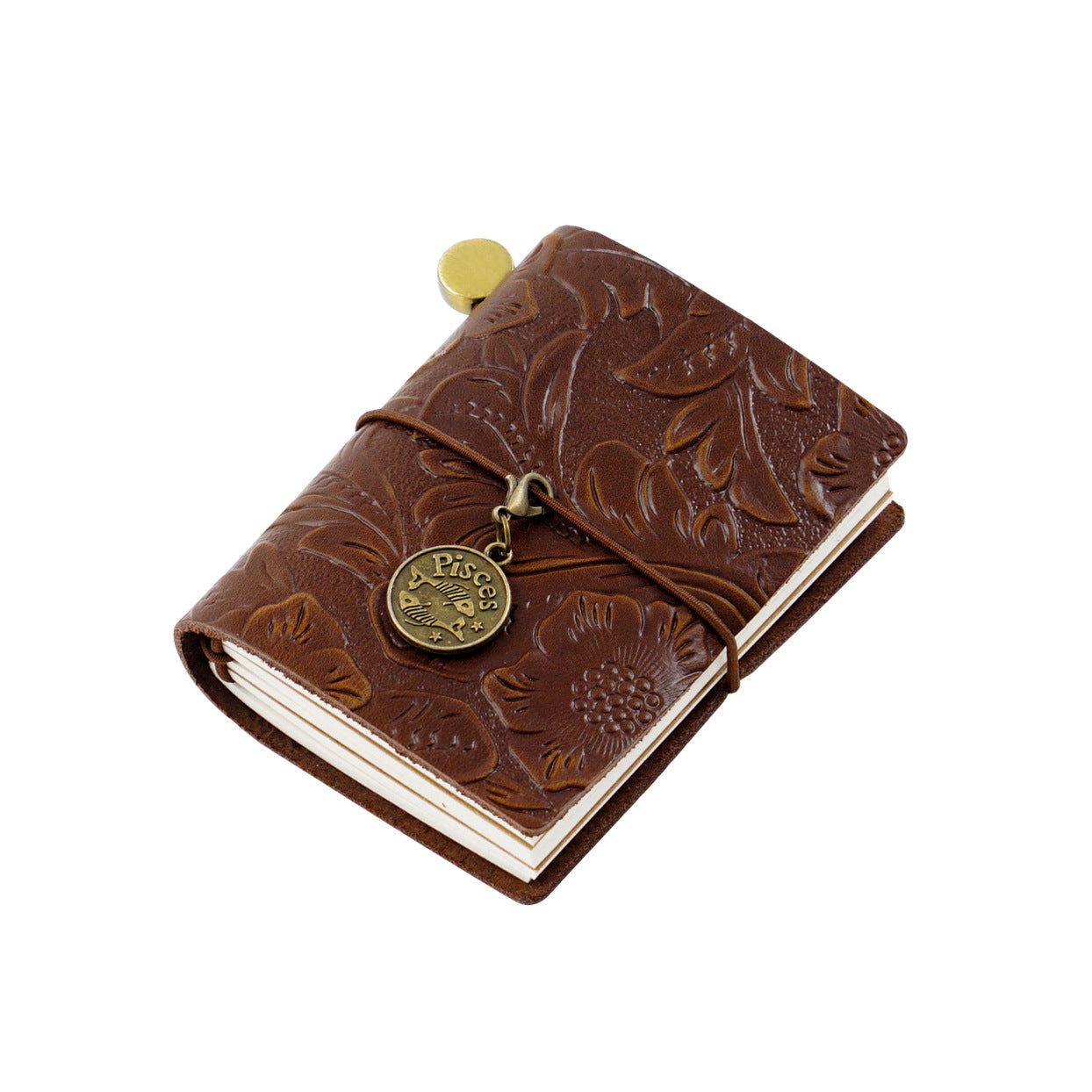 Handmade Mini Embossed Leather Refillable Journal