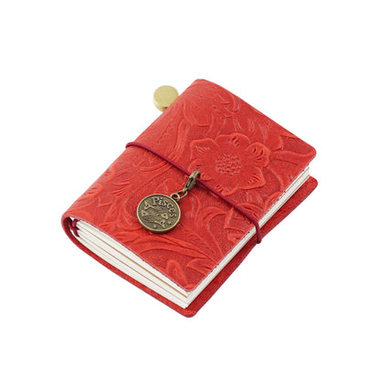 Handmade Mini Embossed Leather Refillable Journal